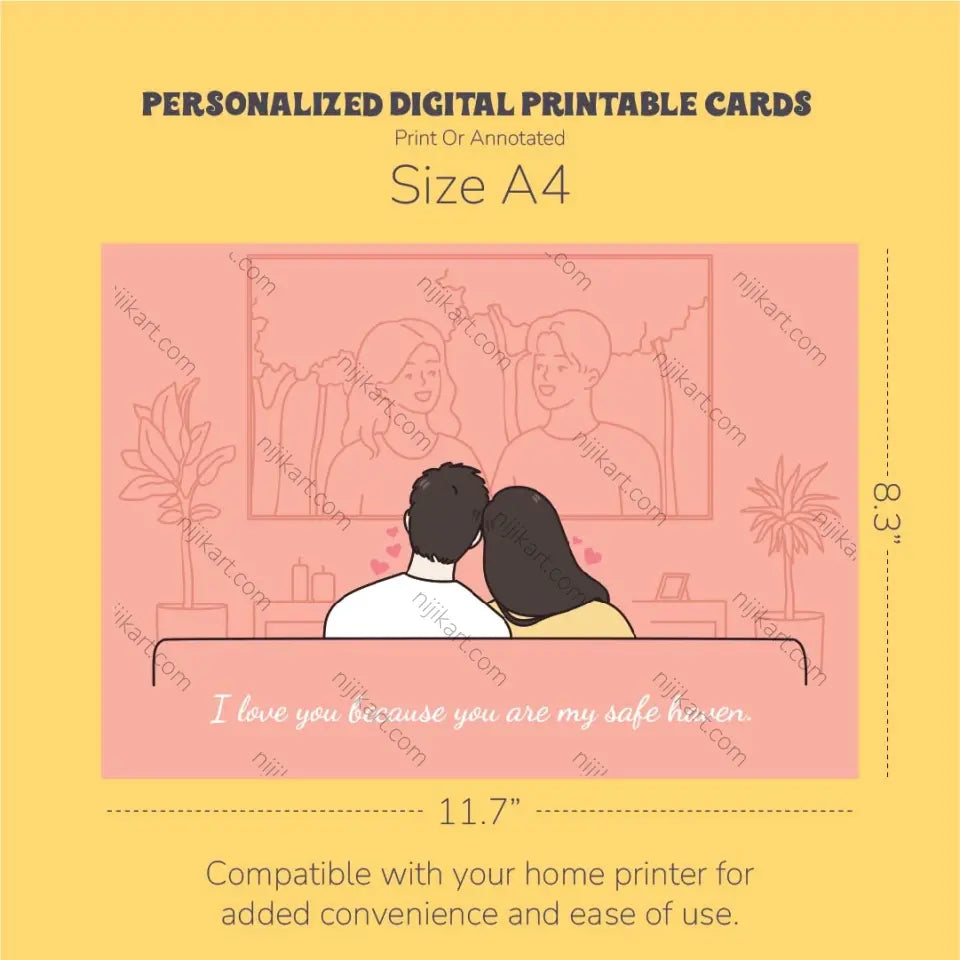 25 Reasons Why I Love You: Personalized Digital Printable Cards