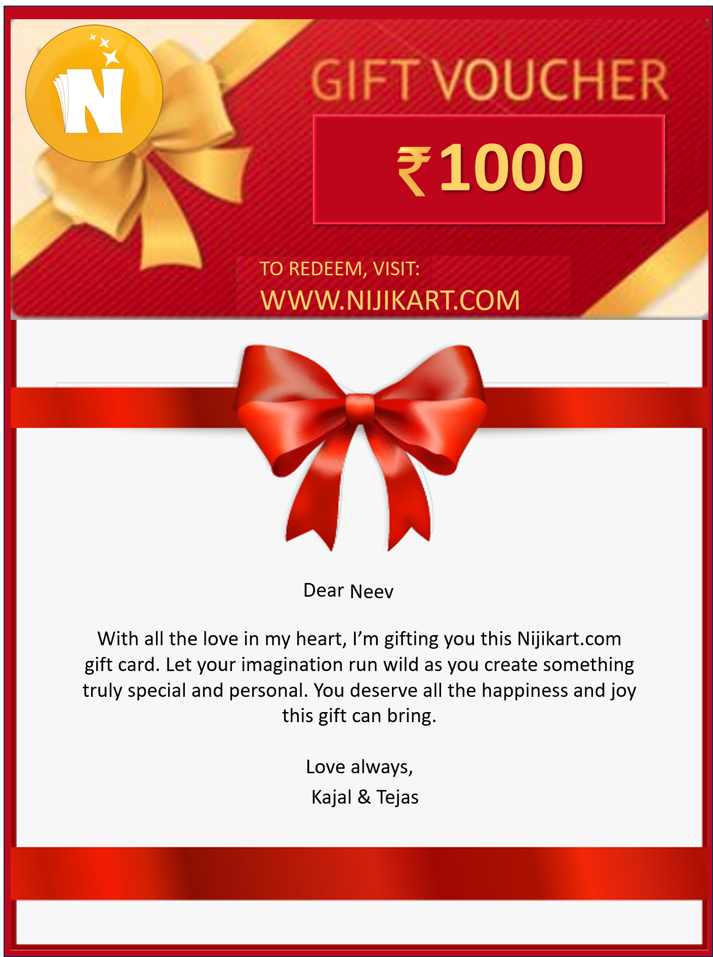 Niji Digital Gift Card – The Perfect Personalized Gift