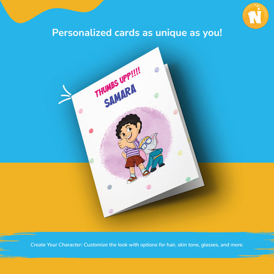 Personalized “Thumbs Up” Card for Kids - Fun & Encouraging (Ages 1-18, Portrait)