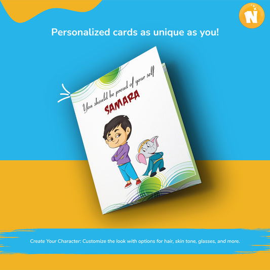 Personalized “You Should Be Proud” Card for Kids - Recognize Their Efforts (Ages 1-18, Portrait)