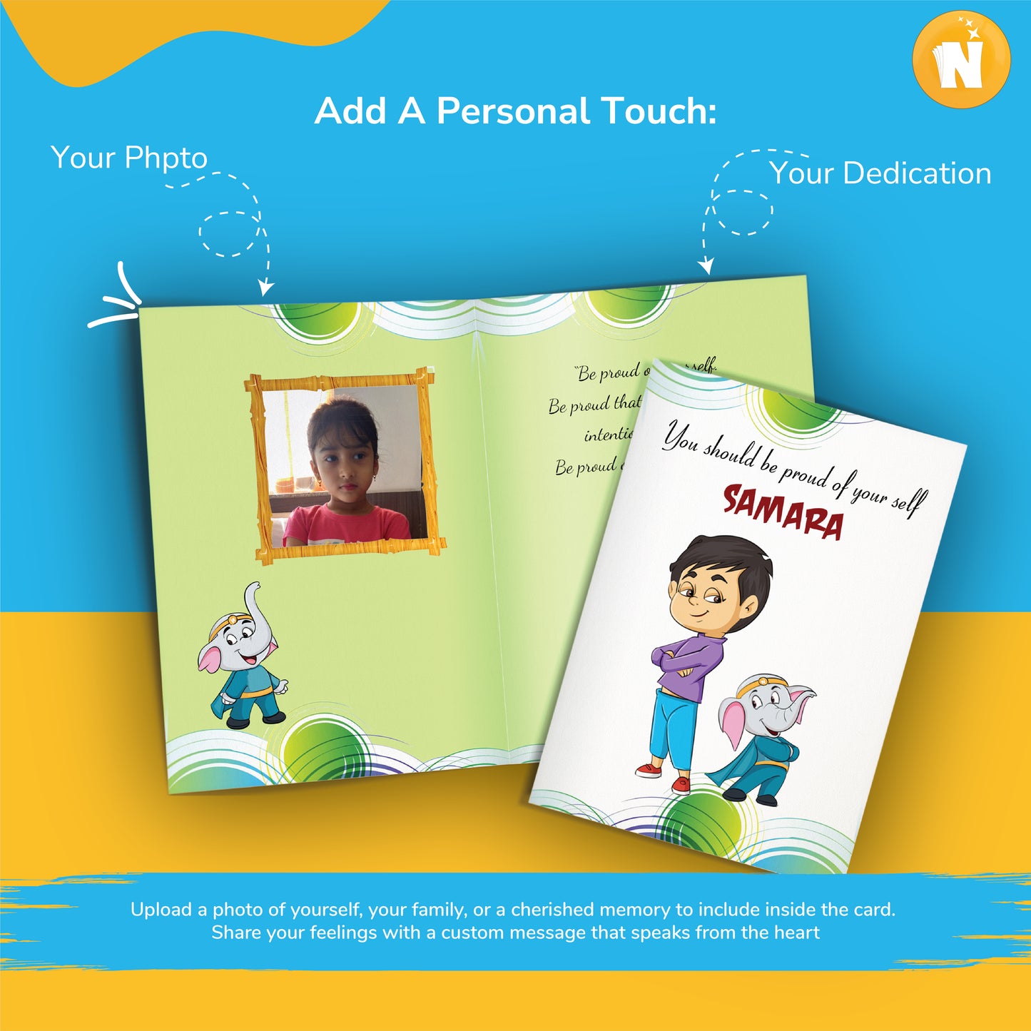 Personalized “You Should Be Proud” Card for Kids - Recognize Their Efforts (Ages 1-18, Portrait)