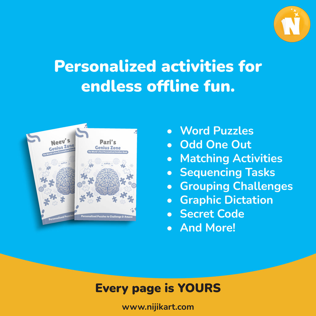 Personalized Intellect Activity Book | Custom Puzzle Book for Kids & Adults