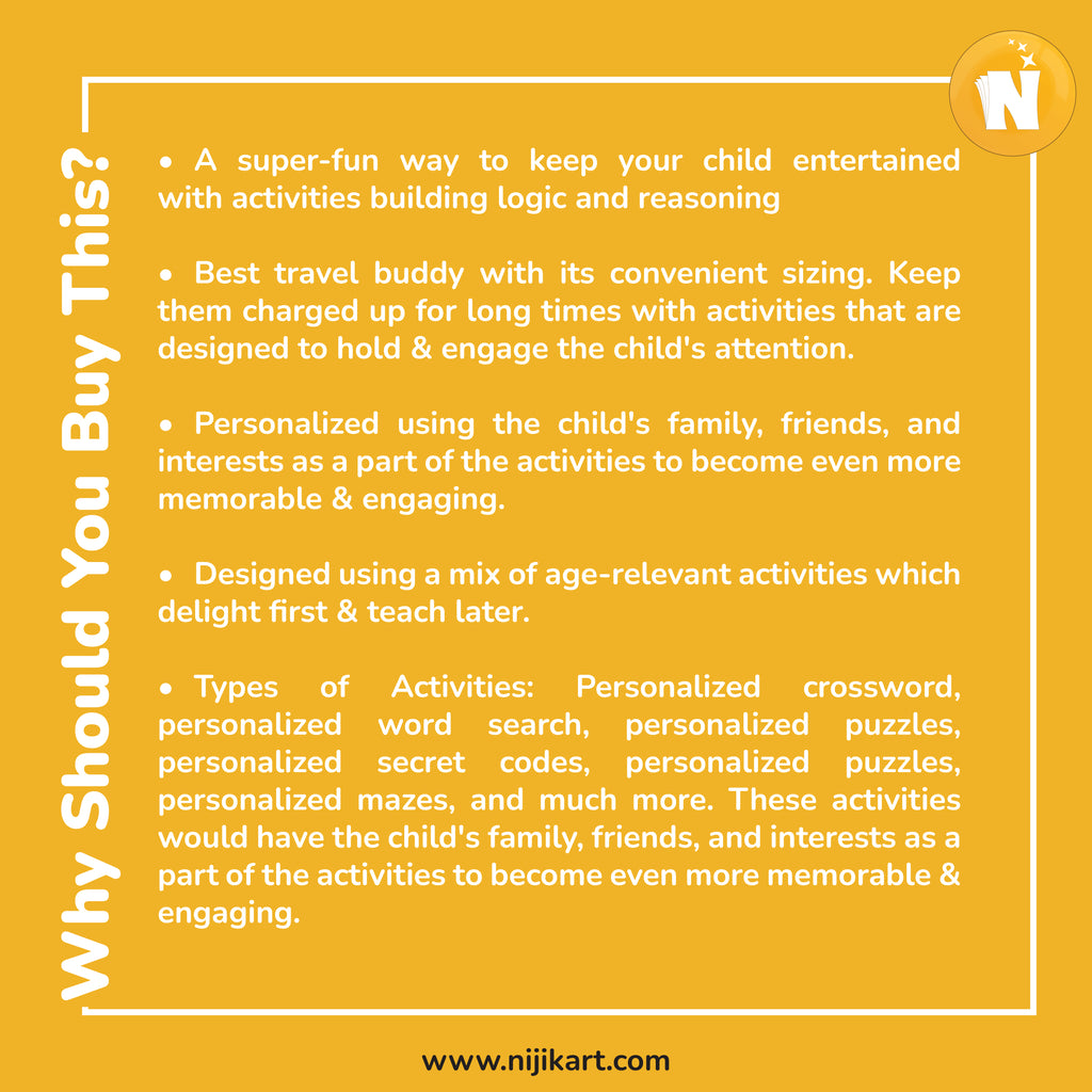 Personalized Intellect Activity Book | Custom Puzzle Book for Kids & Adults
