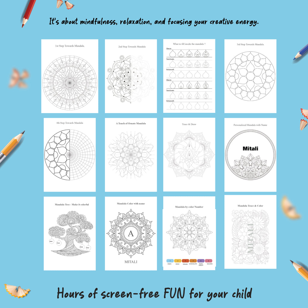 Mandala Magic | Personalized Coloring Book for Kids and Mindfulness