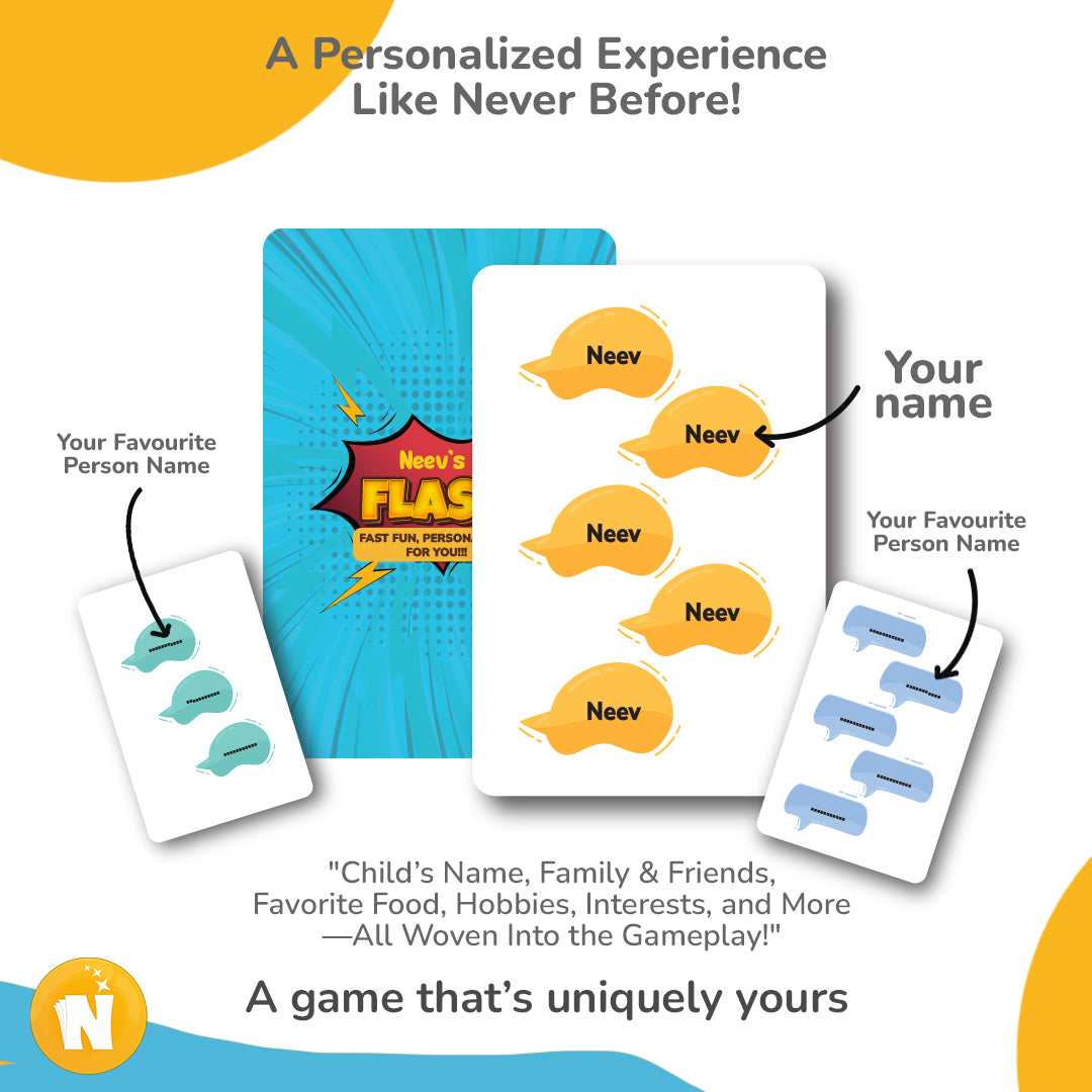 5-Person | FLASH: Fast Fun, Personalized card game for You!  | Fun for All Ages and occasions!!