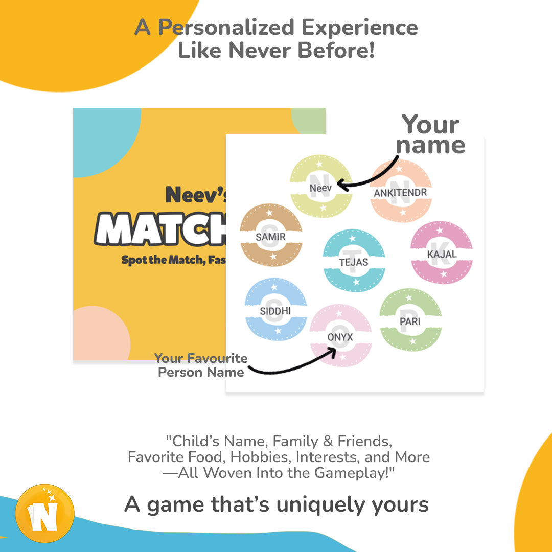 Toddler Edition | Matchify: World's First Personalized Matching Card Game | Fun for All Ages and occasions!!