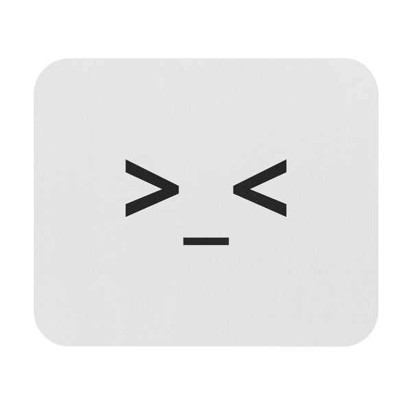 Cute Squinting Face Rectangle Mouse Pad | Minimal Kawaii Desk Mat