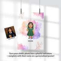 Personalized Kids Poster – Custom Caricature + Name Wall Art