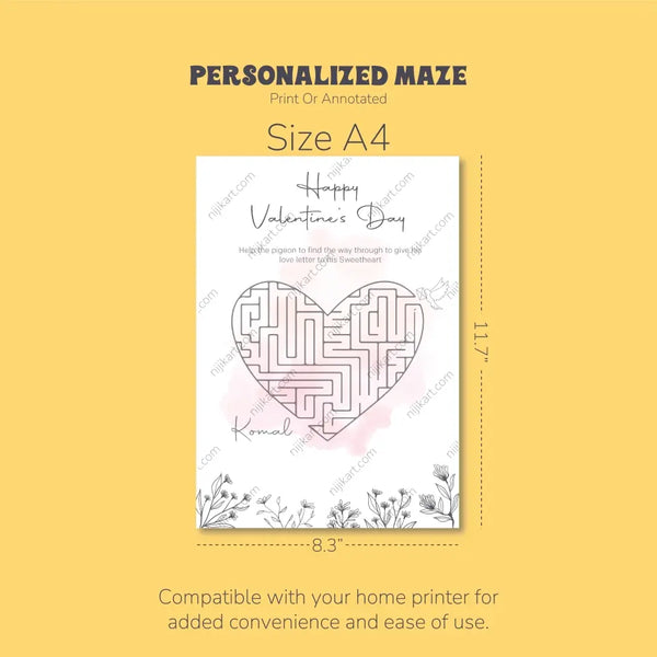 Personalized Love maze, Couple’s Journey Print
