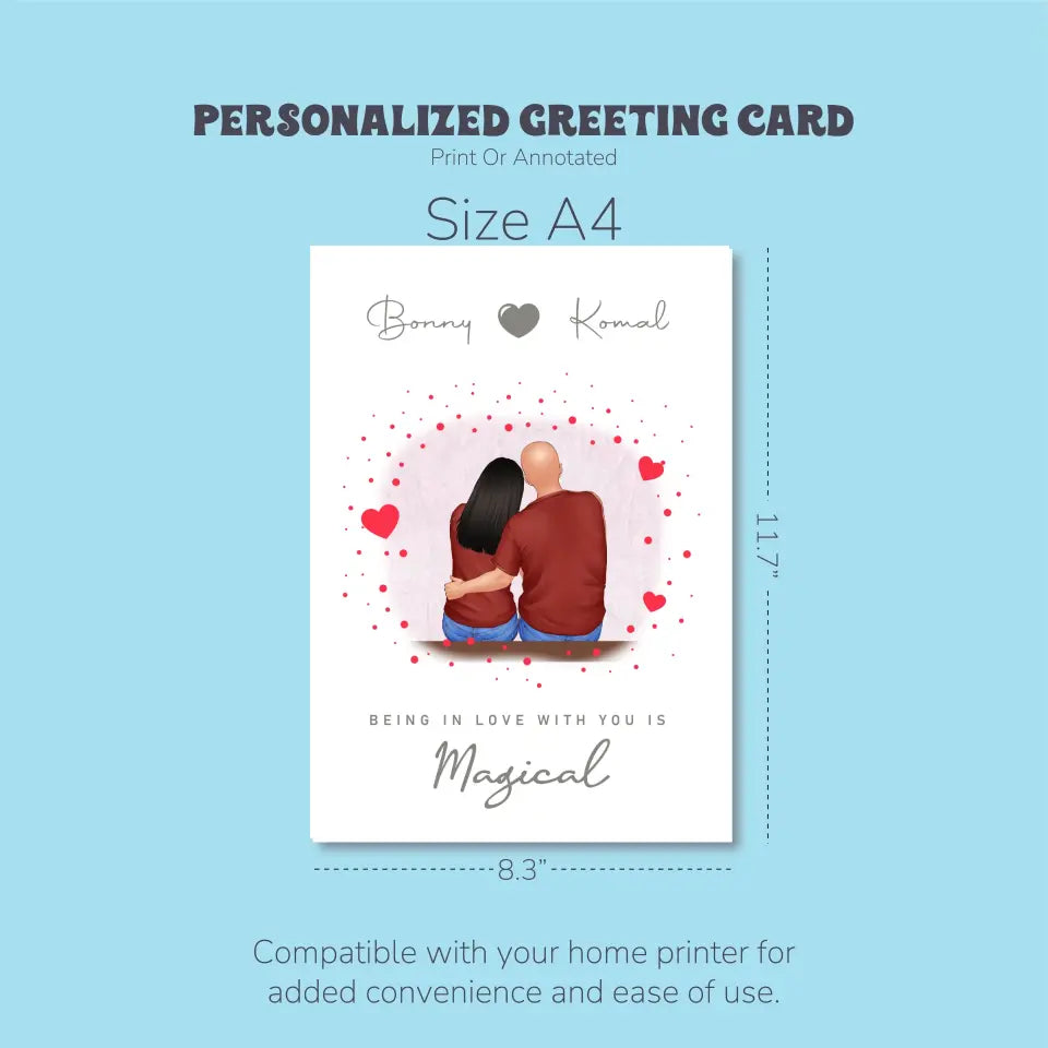 Personalized Love Greeting Card: Custom Characters, Name, and Text Selection