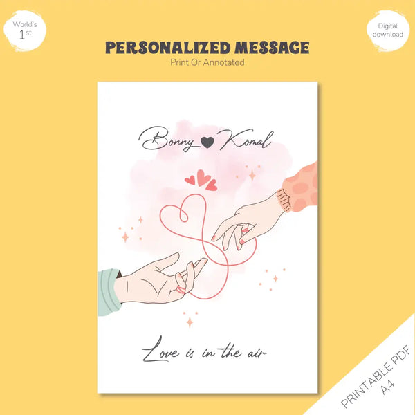 Intertwined Hearts Art: Personalized Handholding Illustration, Valentine's Day Decor