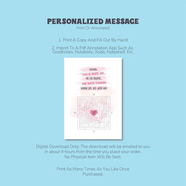 Heartfelt Journey Personalized Valentine’s Digital Print