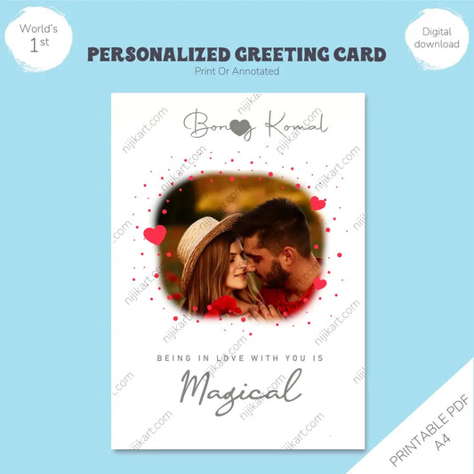 Personalized Love Quote Greeting Card: Custom Photo Upload, Name, and Text Selection