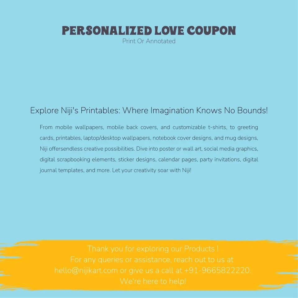 Personalized Love Coupons: Customizable Tokens of Affection, Romantic Gifts for Couples