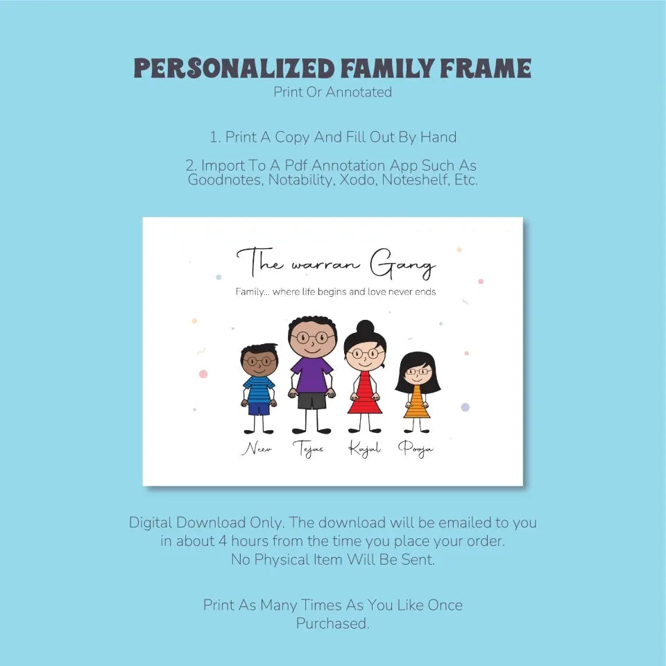 Personalized Stick Family Frame