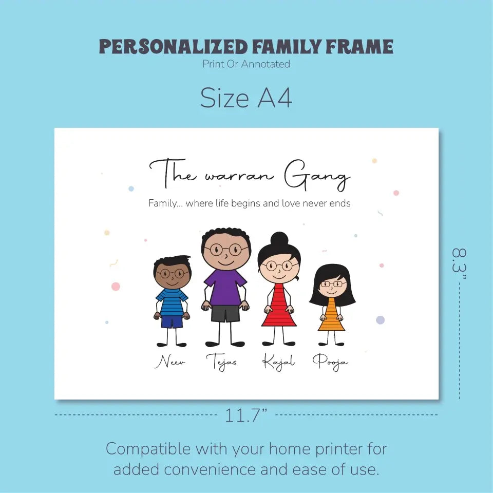 Personalized Stick Family Frame