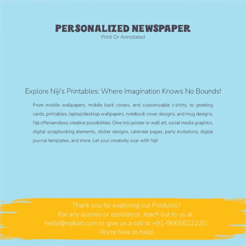 Personalized Women's day Newspaper