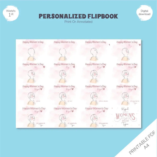 Personalized Women's day Flipbook, Animated gift tribute