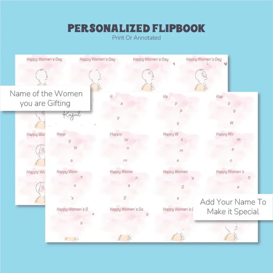 Personalized Women's day Flipbook, Animated gift tribute