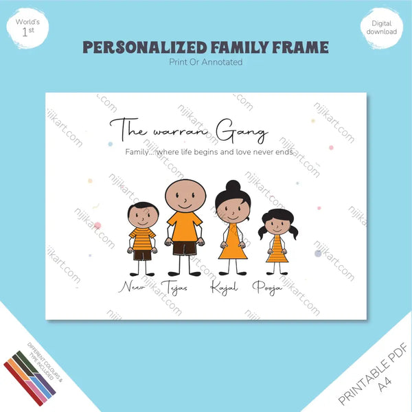 Personalized Stick Family Frame