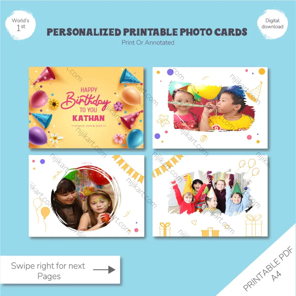 Snap book Memories: Personalized Printable Photo Cards