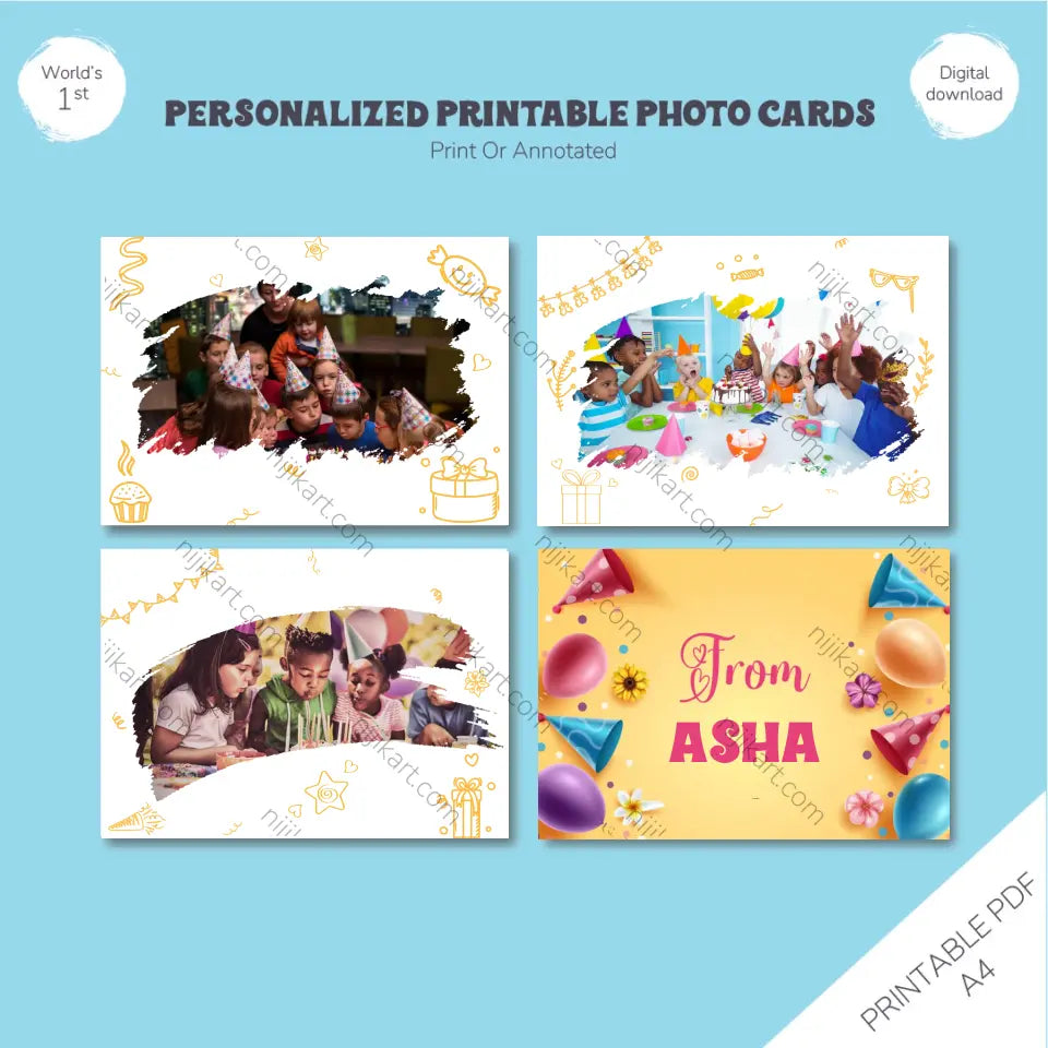 Snap book Memories: Personalized Printable Photo Cards