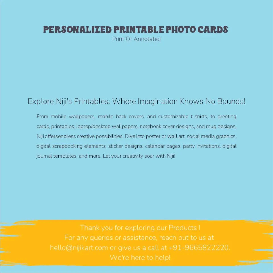 Snap book Memories: Personalized Printable Photo Cards