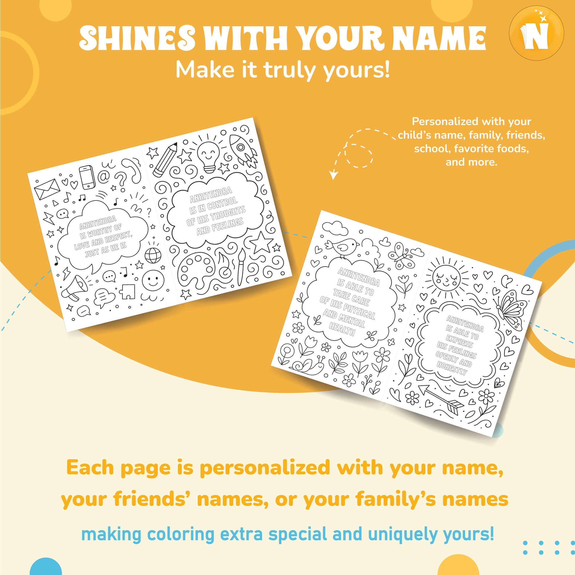 Personalized “I Am” Affirmation Coloring Book – Your Vibrant World