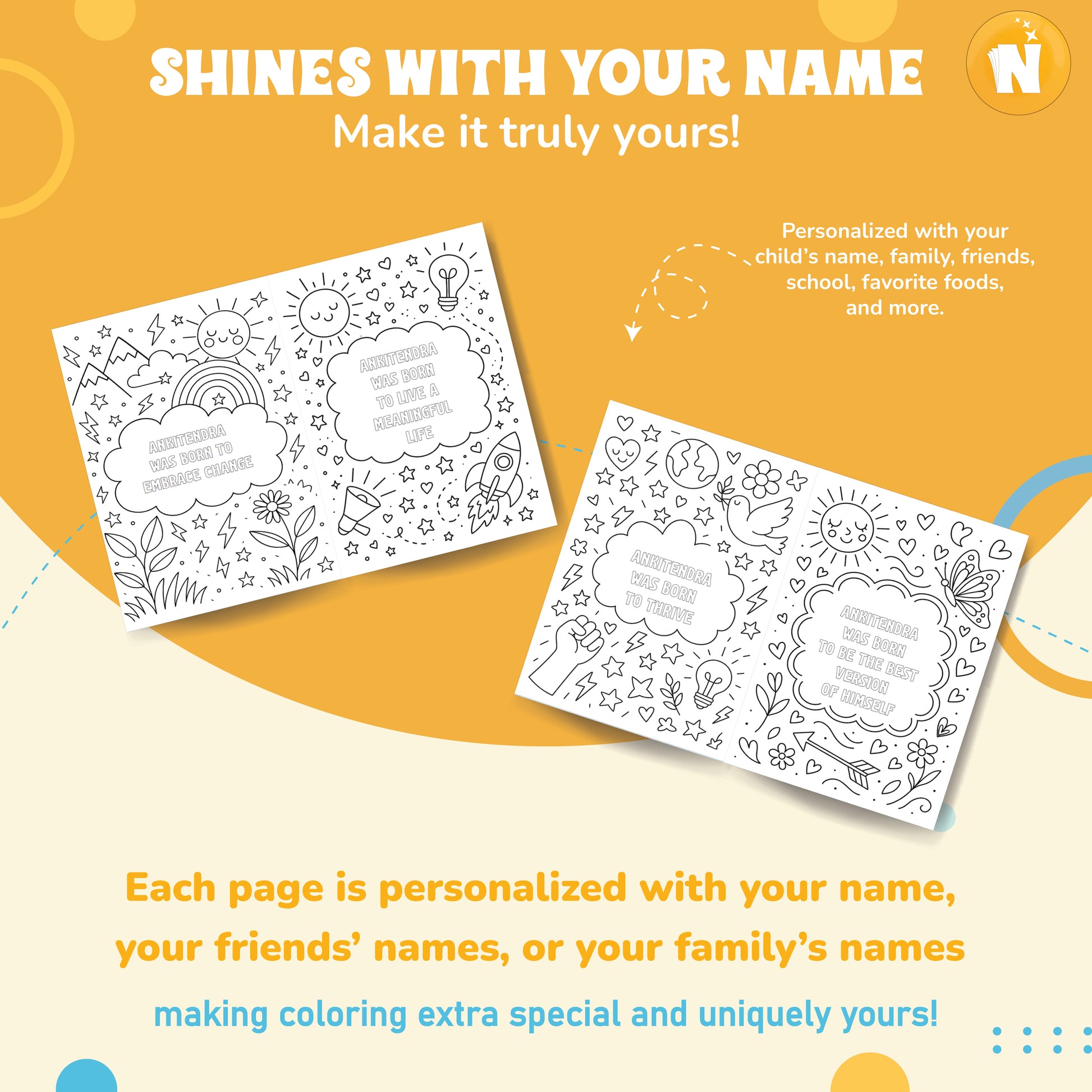 Personalized “I Was Born To” Affirmation Coloring Book – My Purposeful World