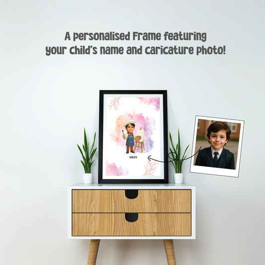🖼️ Personalized Kids Cartoon Poster Frame – With Name & Photo