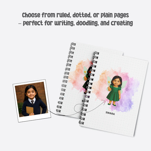 Personalized Kids Notebook – Custom Caricature + Name Design