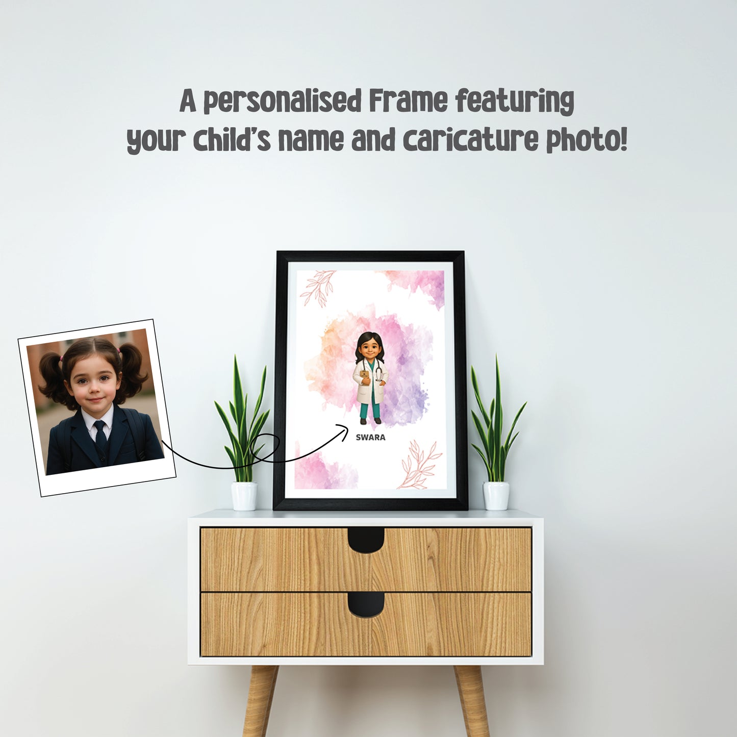 🖼️ Personalized Kids Cartoon Poster Frame – With Name & Photo