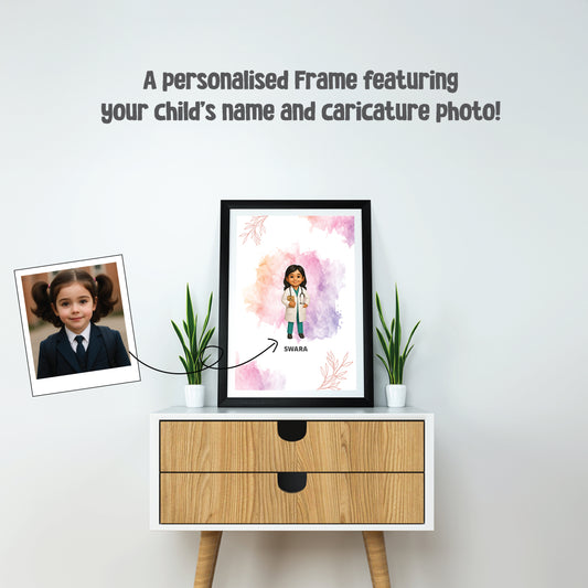 🖼️ Personalized Kids Cartoon Poster Frame – With Name & Photo