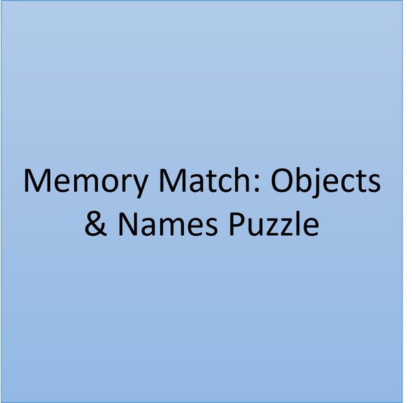 Personalized Memory Match: Objects & Names Puzzle