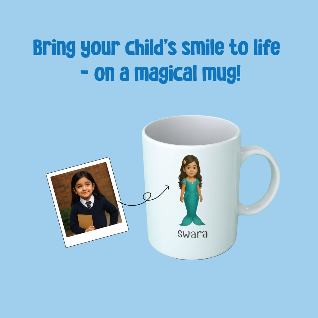 Personalized Kids Mug – Custom Caricature + Name Design