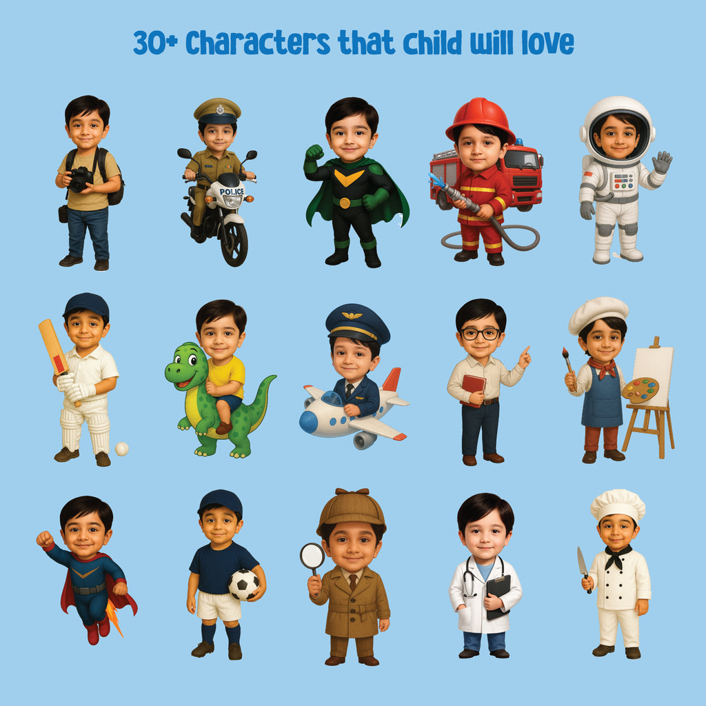 Personalized Kids Poster – Custom Caricature + Name Wall Art