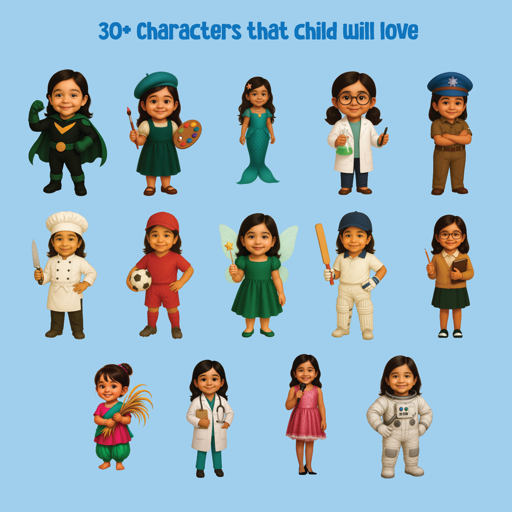 Personalized Kids Bookmark – Custom Caricature + Name Design