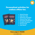 Personalized Treasure & Scavenger Hunt Book | Custom Puzzle Adventure for Kids