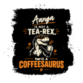 Acrylic Poster | Glossy 3mm Acrylic | Stick-On Wall Decor | Frameless | Unisex | Personalized | Typography | Coffee | Dinosaurs | Everyday | Amusing | The Caffeinated Dinosaur - Front - personalized design PNG