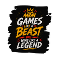 Cloth Napkin | Standard Dining Size | 100% Polyester | Soft, Durable, Hemmed | Unisex | Personalized | Typography | Video Games | Everyday | Confident | Beast Mode Gamer - Front - personalized design PNG