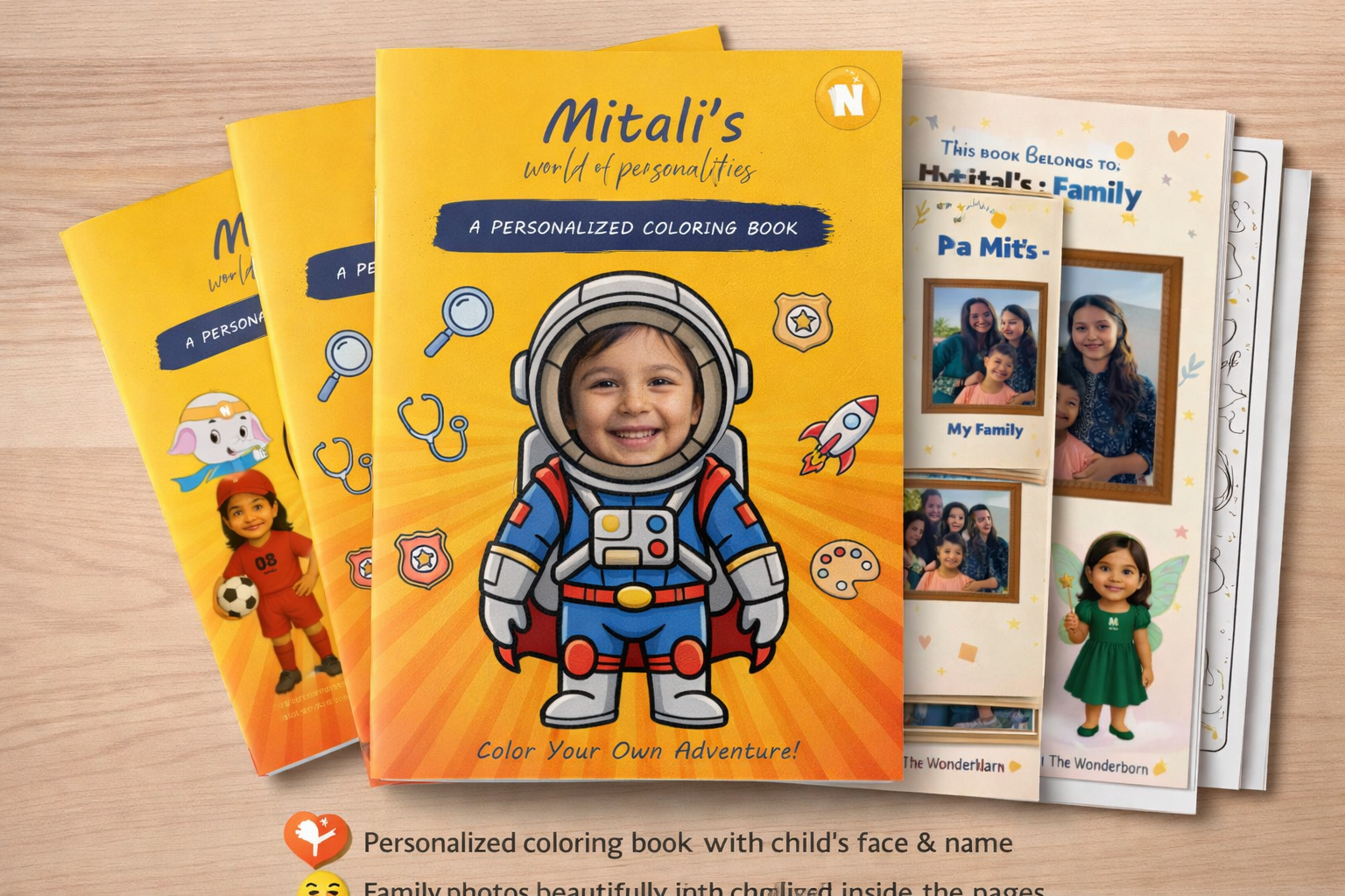 Create Your Own Coloring Book – Fully Personalized with Name, Face & Family