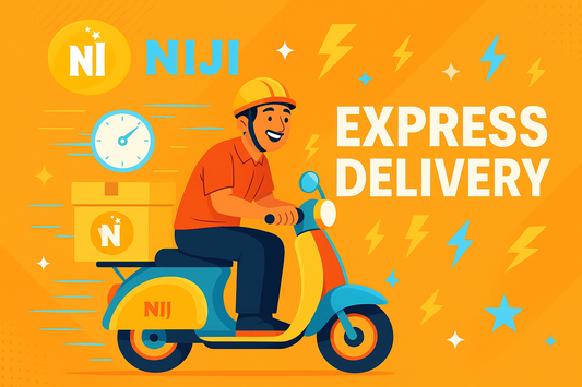 Express Delivery promotional image with Niji branding