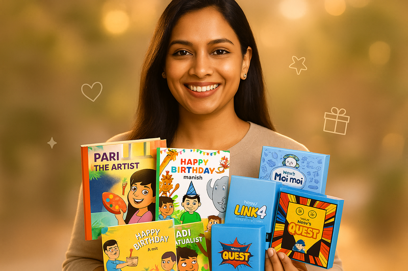 Mobile-friendly hero banner with Indian woman ambassador holding Nijikart books