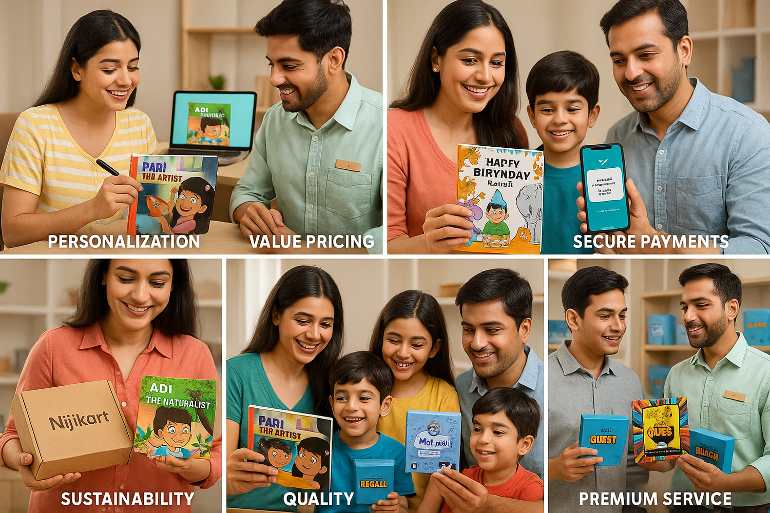 Nijikart offers with actual product covers demonstrating key benefits