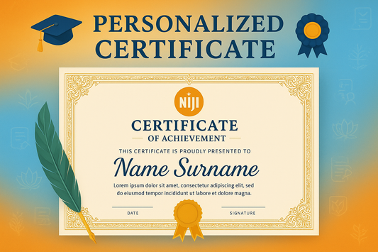 Personalized Certificate with Niji logo on certificate