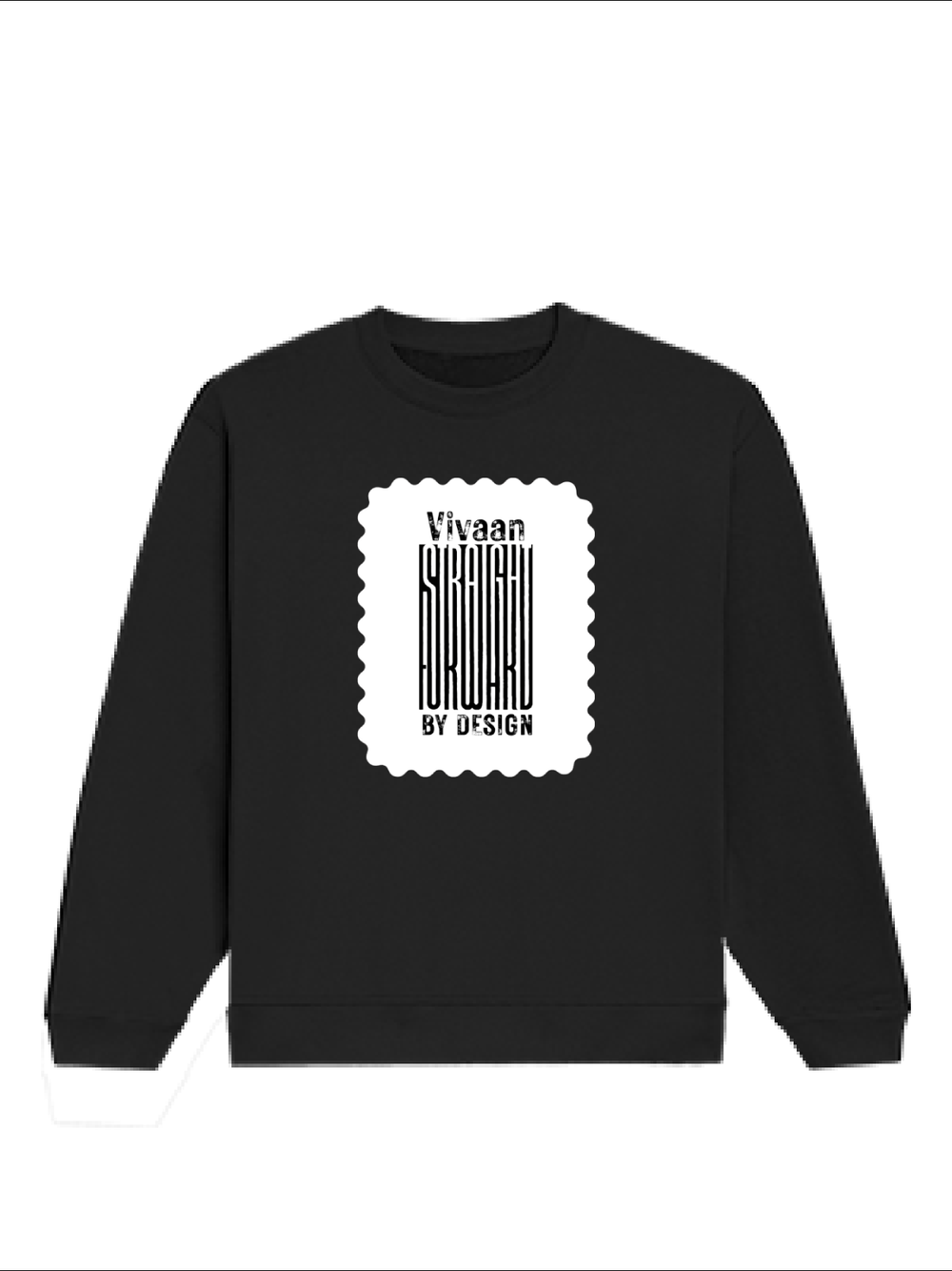 Oversized Sweatshirt | Roomy Relaxed Fit | 400 GSM Cotton Blend | Pre-Shrunk Drop Shoulder | Unisex Adult | Personalized | DTG | Typographic | Design | Everyday | Confident - front - Black - mockup 1