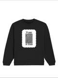 Oversized Sweatshirt | Roomy Relaxed Fit | 400 GSM Cotton Blend | Pre-Shrunk Drop Shoulder | Unisex Adult | Personalized | DTG | Typographic | Design | Everyday | Confident - front - Black - mockup 1