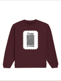 Oversized Sweatshirt | Roomy Relaxed Fit | 400 GSM Cotton Blend | Pre-Shrunk Drop Shoulder | Unisex Adult | Personalized | DTG | Typographic | Design | Everyday | Confident - front - Maroon - mockup 1