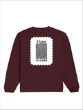 Oversized Sweatshirt | Roomy Relaxed Fit | 400 GSM Cotton Blend | Pre-Shrunk Drop Shoulder | Unisex Adult | Personalized | DTG | Typographic | Design | Everyday | Confident - back - Maroon - mockup 2