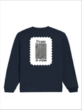 Oversized Sweatshirt | Roomy Relaxed Fit | 400 GSM Cotton Blend | Pre-Shrunk Drop Shoulder | Unisex Adult | Personalized | DTG | Typographic | Design | Everyday | Confident - back - Navy Blue - mockup 2